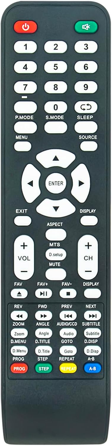 Replacement Remote Control for LED DVD HDTV C2192