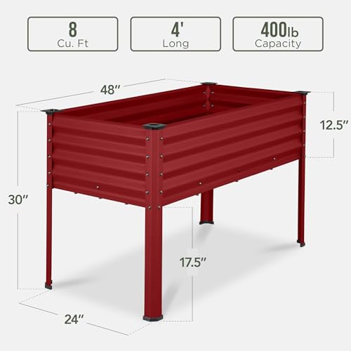 Galvanized Raised Garden Bed Metal Elevated Planter Box Dark Green J5724