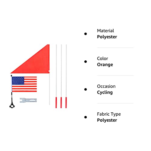 6 Foot Heavy Duty Fiberglass Bike Flag Pole with Tear-Resistant Polyester Flag G1719
