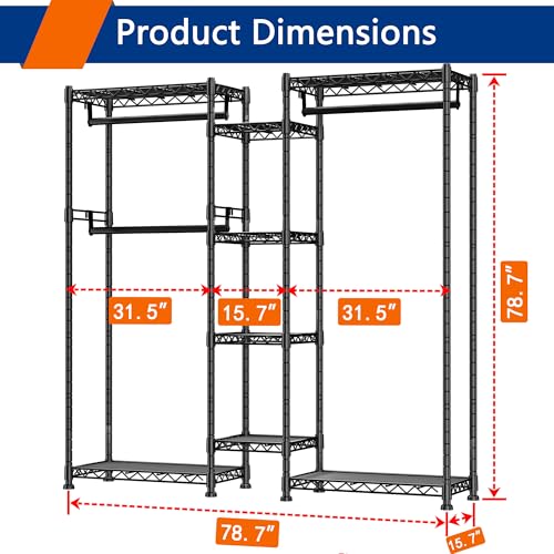 Silver Metal Heavy Duty Wire Garment Rack S34029