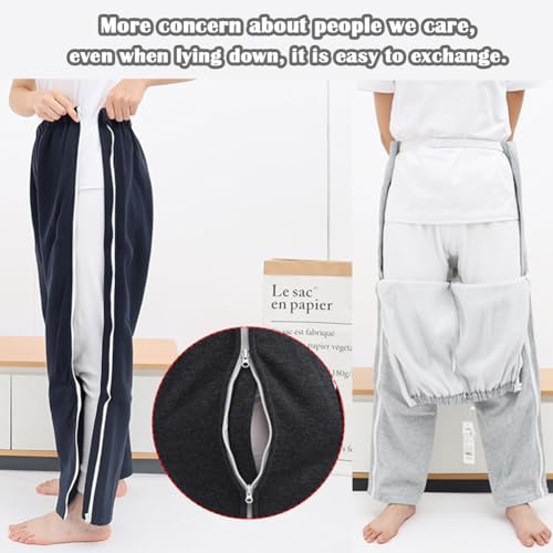 Unisex Side Zipper Patient Pants, Soft Cotton X7891