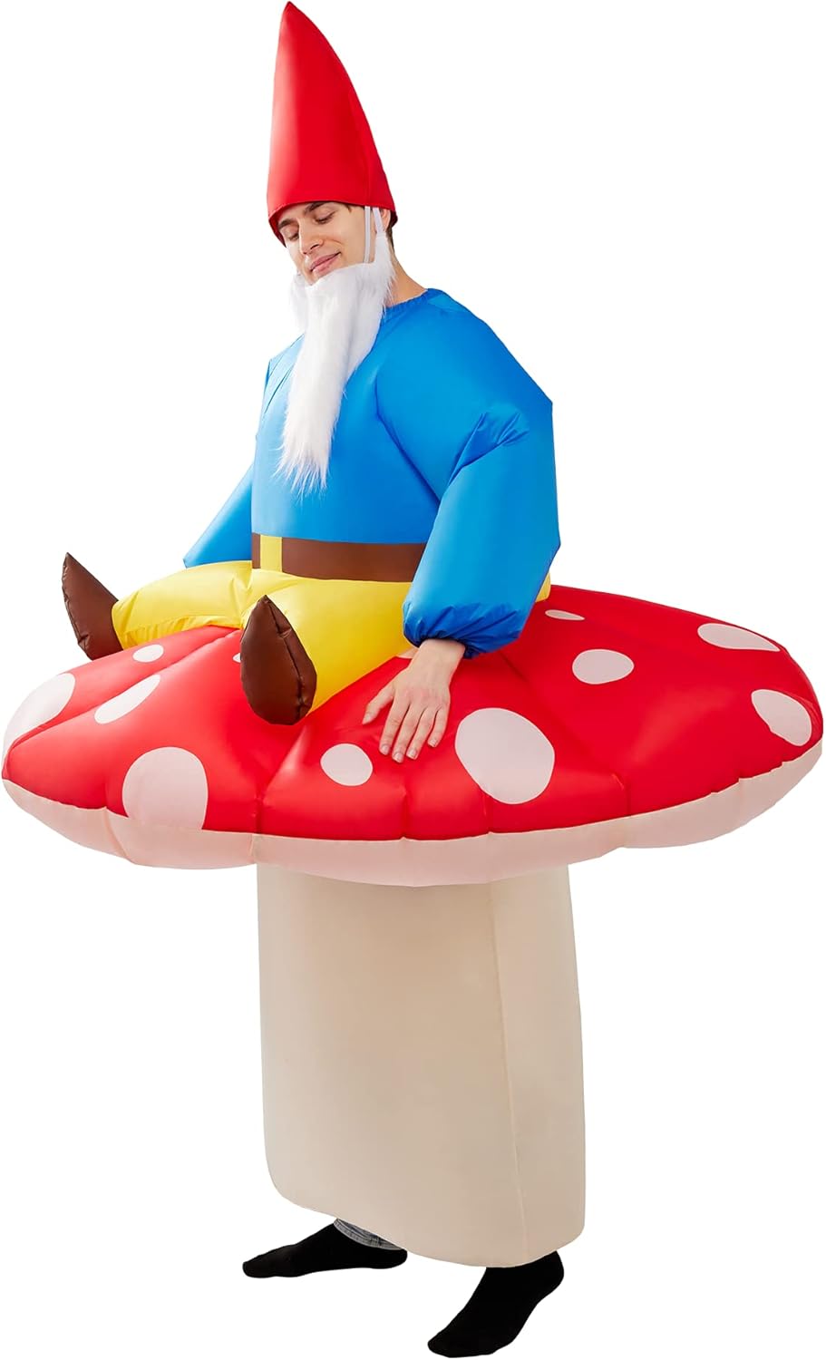 Inflatable Full Body Mushroom Costume with Hat and Beard X347144