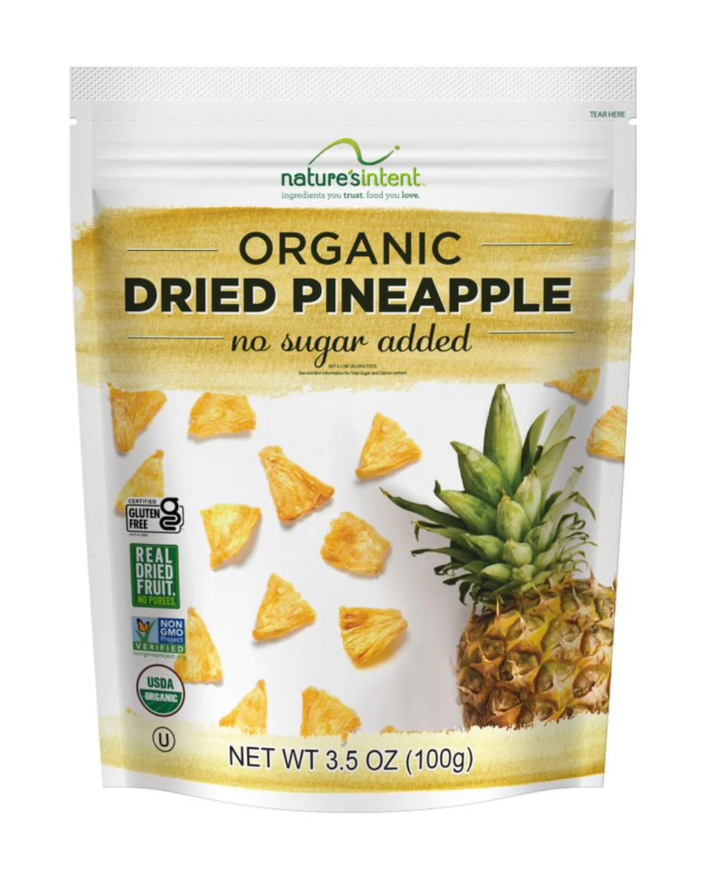 Organic Dried Pineapple, 3.5 oz, 1-Pack L171