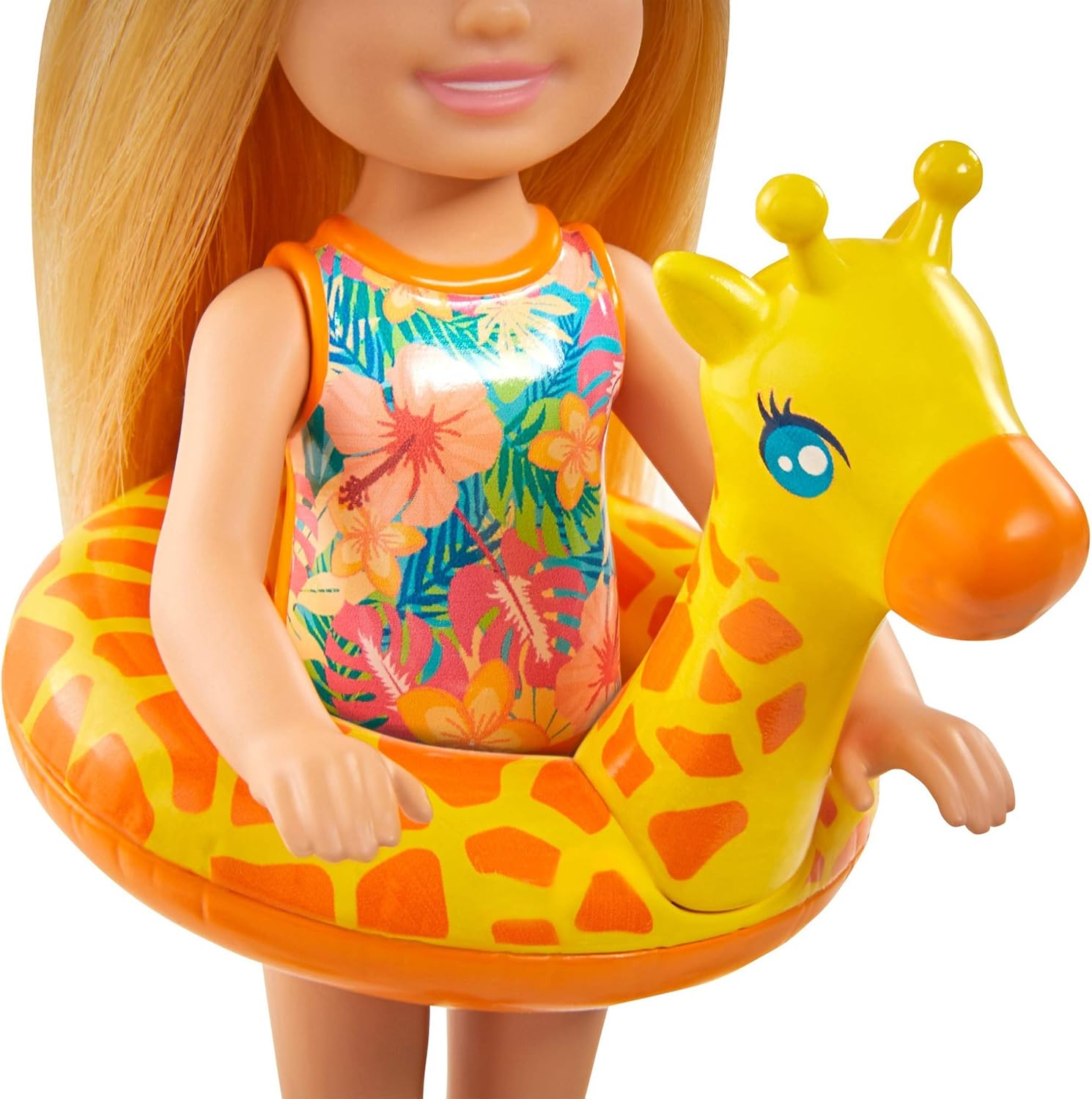 Chelsea Doll (Blonde, 6-in) with Jungle Pet, Floatie and Accessories Playset D471