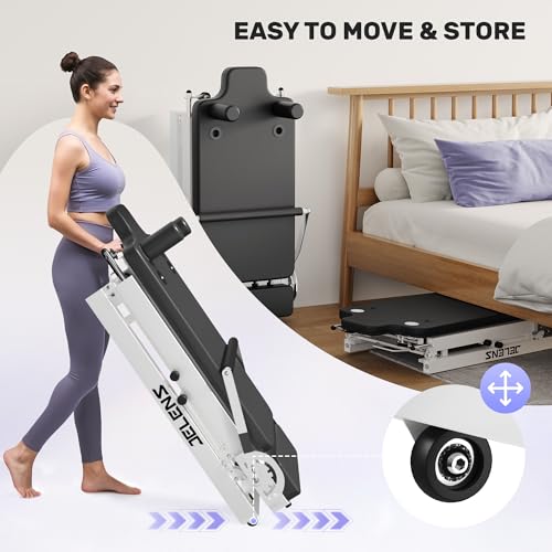 Foldable Pilates Reformer with Dual Resistance and Adjustable Height Pulleys Q13958