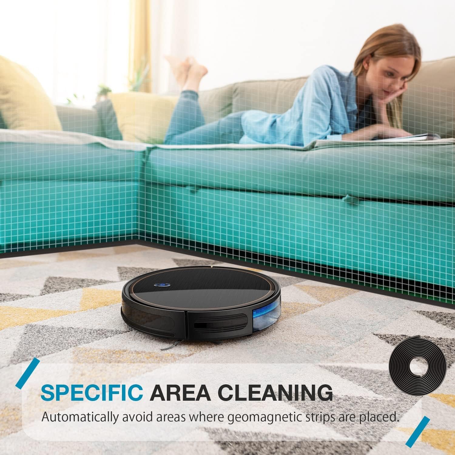 2000pa Suction Robotic Vacuum Cleaner with Boundary Strips K626213
