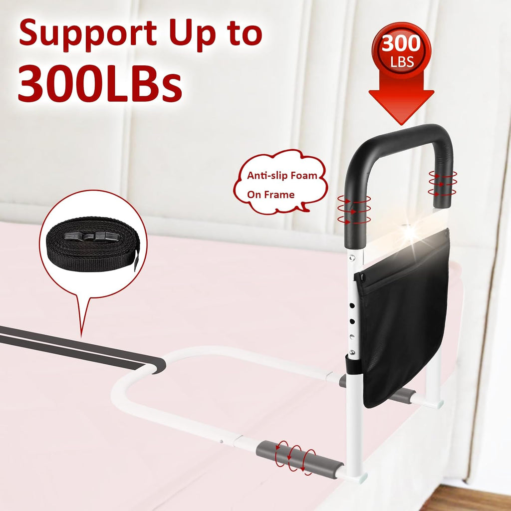 Adjustable Bed Rails with Motion Light Storage Pocket Z12738