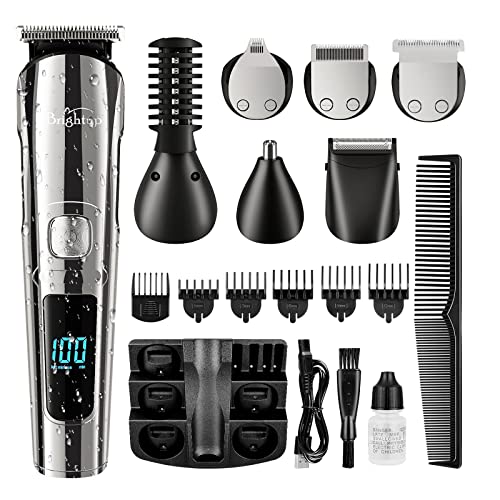Beard Trimmer, IPX7 Waterproof Cordless Electric Razor with LED Display I82759