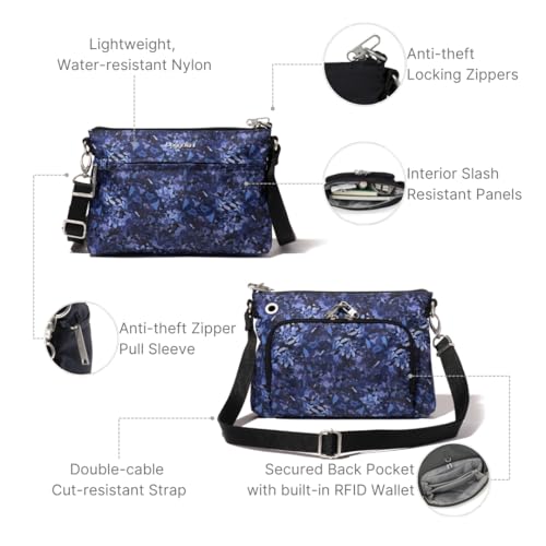 Lightweight Water-Resistant Crossbody Bag with Locking Zipper M471246