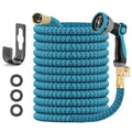 50FT Expandable Garden Hose with Triple Layer Latex Core, 3/4" Solid Metal Fittings, Fabric Nozzle T39938