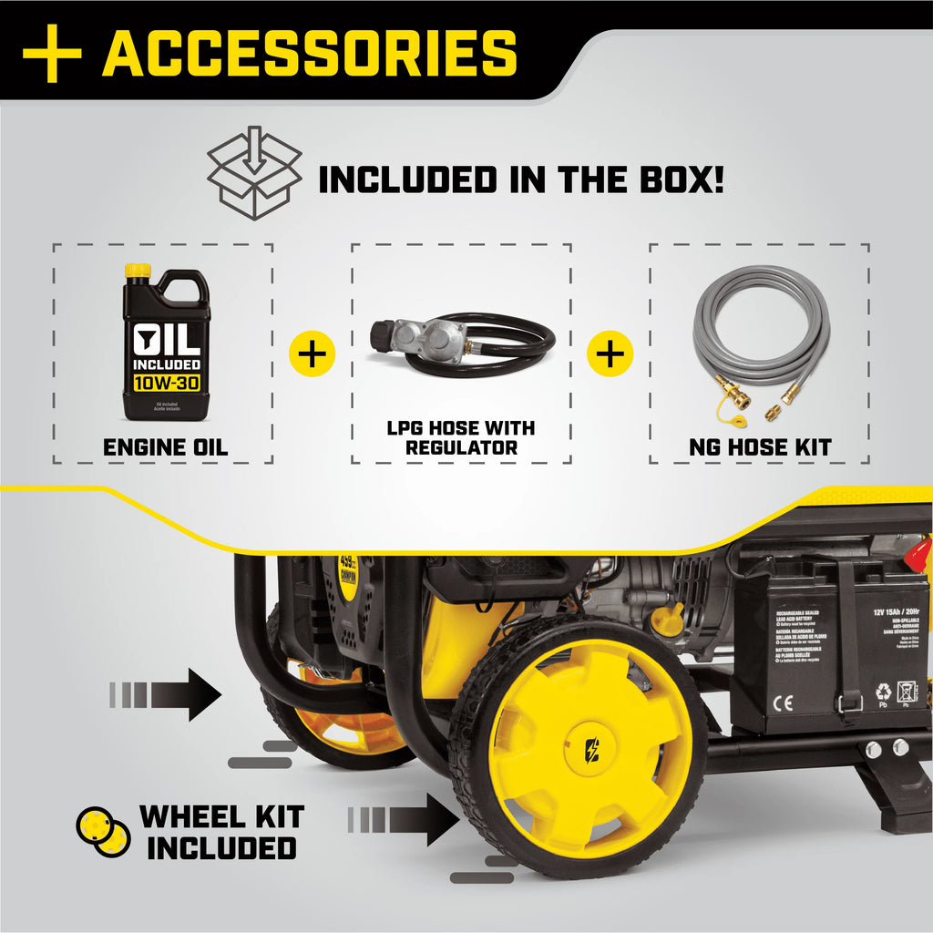 8000-Watts Tri-Fuel Portable Natural Gas Generator with Electric Start P436