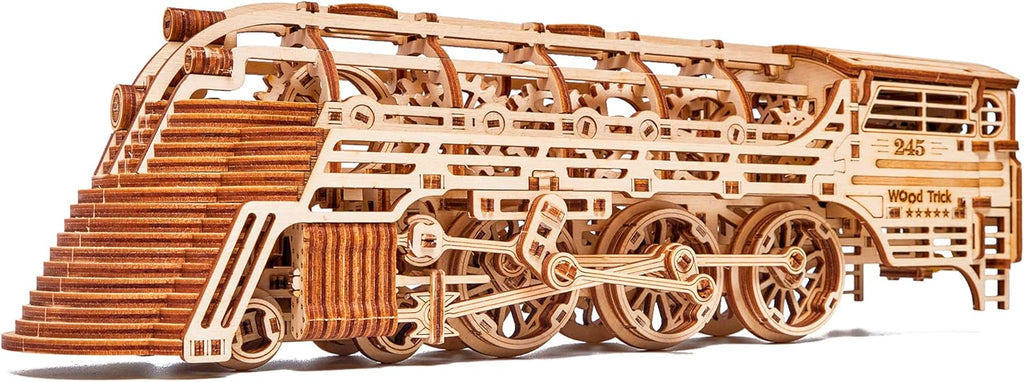 26.7x4 in Wooden Mechanical Locomotive Model Kit W69756