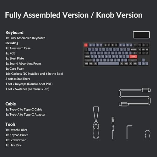 Black TKL Mechanical Keyboard with Knob W29234