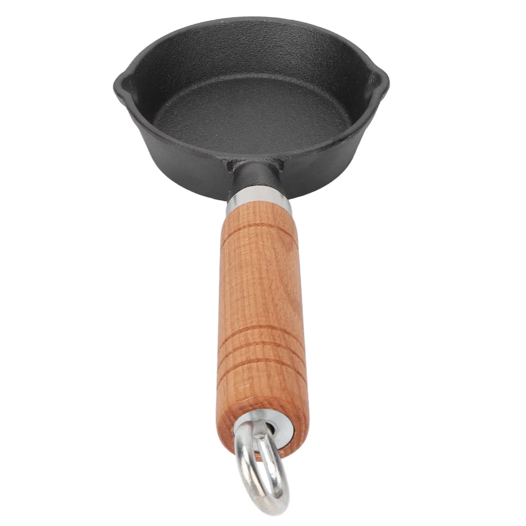 10CM Cast Iron Pan with Wood Handle N800