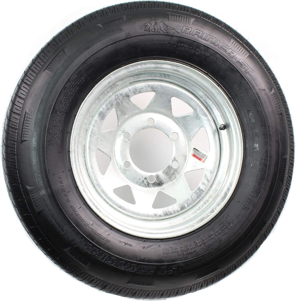 Radial Trailer Tire On Rim ST225/75R15 6 Lug Wheel Galvanized Spoke H903