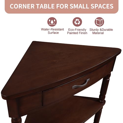 Milk White 3 Tier Corner Table B494