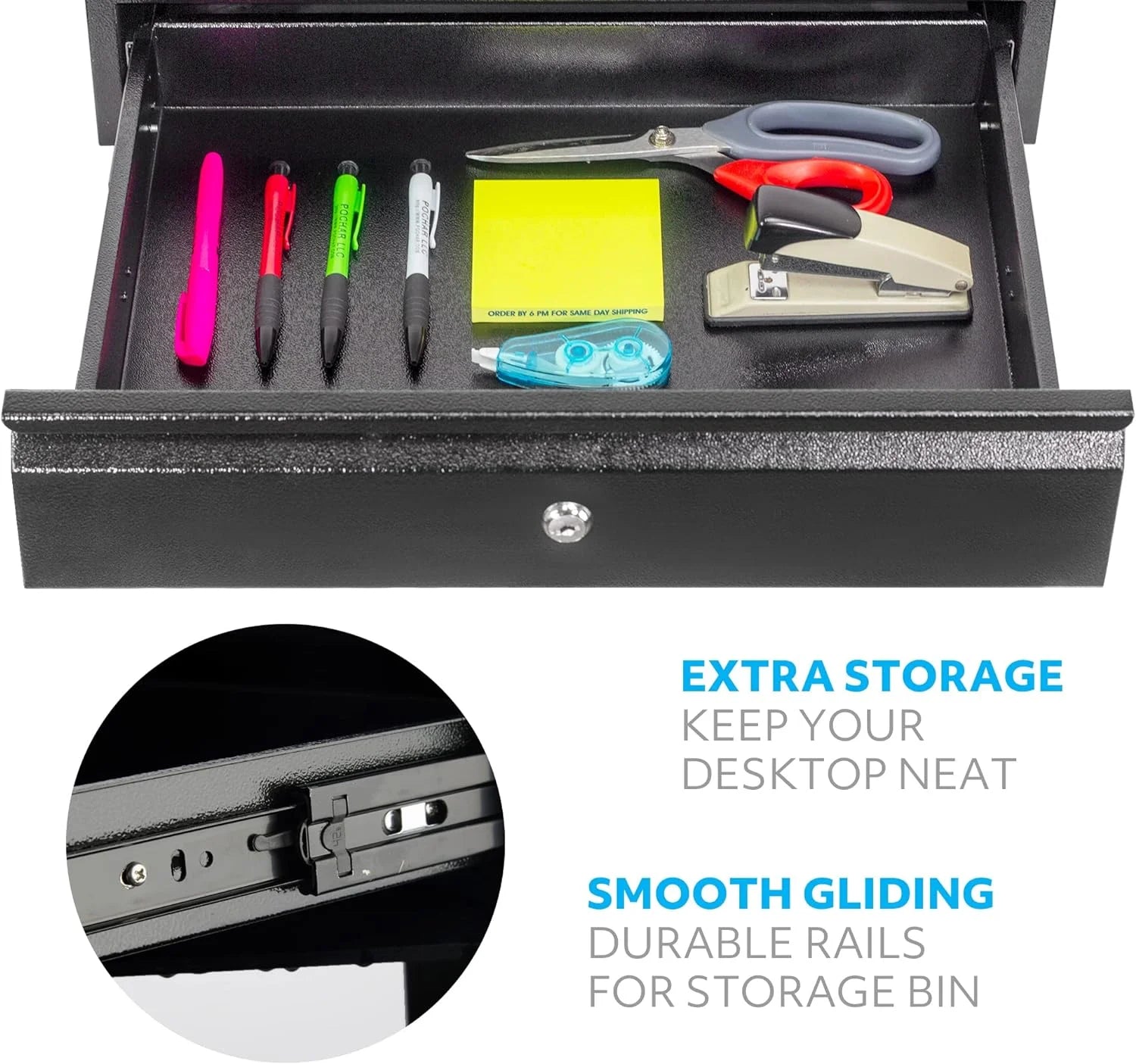 Steel Under Desk Drawer With Lock And Keys N91968