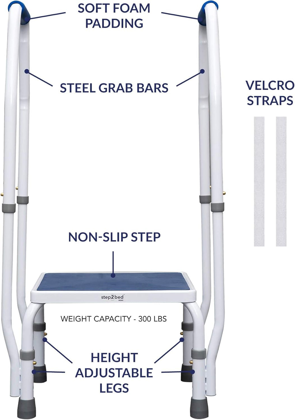 Adjustable Height Stainless Steel Step Stool with Handle J224