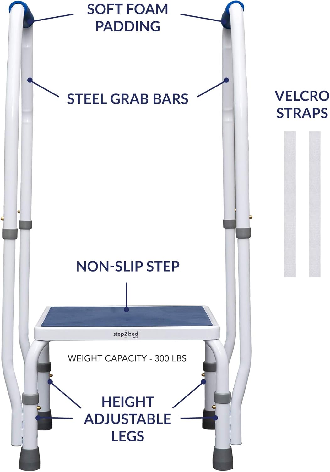 Adjustable Height Stainless Steel Step Stool with Handle J224