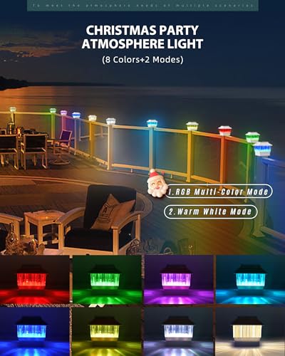50 Lumen Solar Post Lights, 3 Modes, 4x4 3.5x3.5 4.5x4.5 5.5x5.5, LED, Waterproof, Black, 1 Pack S334862