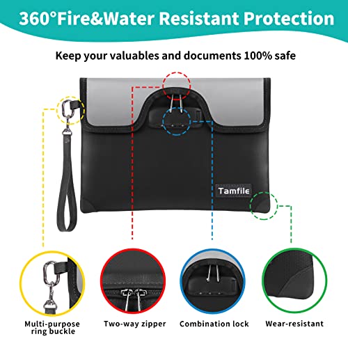 Blue Fireproof Document Bag with Lock H814730