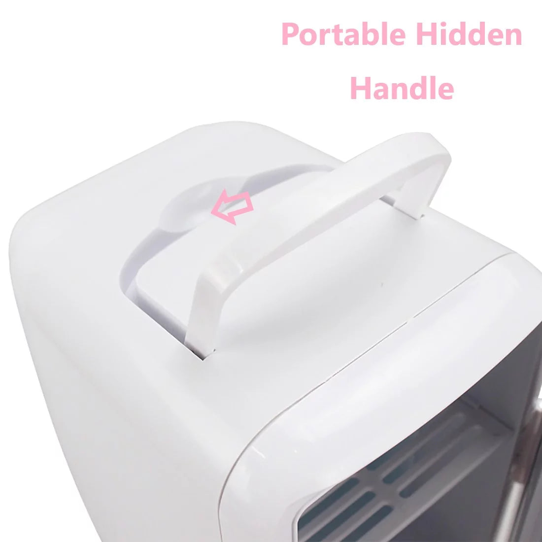 Pink Mini Car Fridge, 4L/6 Can Cooler & Warmer Personal Refrigerator W1349