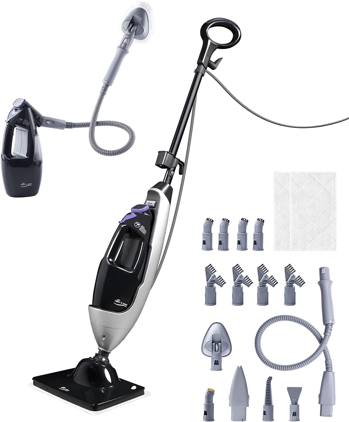 9-in-1 Steam Mop Cleaner with Detachable Handheld Unit J26090