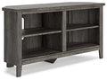 Whitewash Gray Corner TV Stand with 4 Shelves K56589