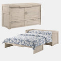 Rural Grey Twin XL Murphy Cabinet Bed with 6" Gel Memory Foam Mattress G10150