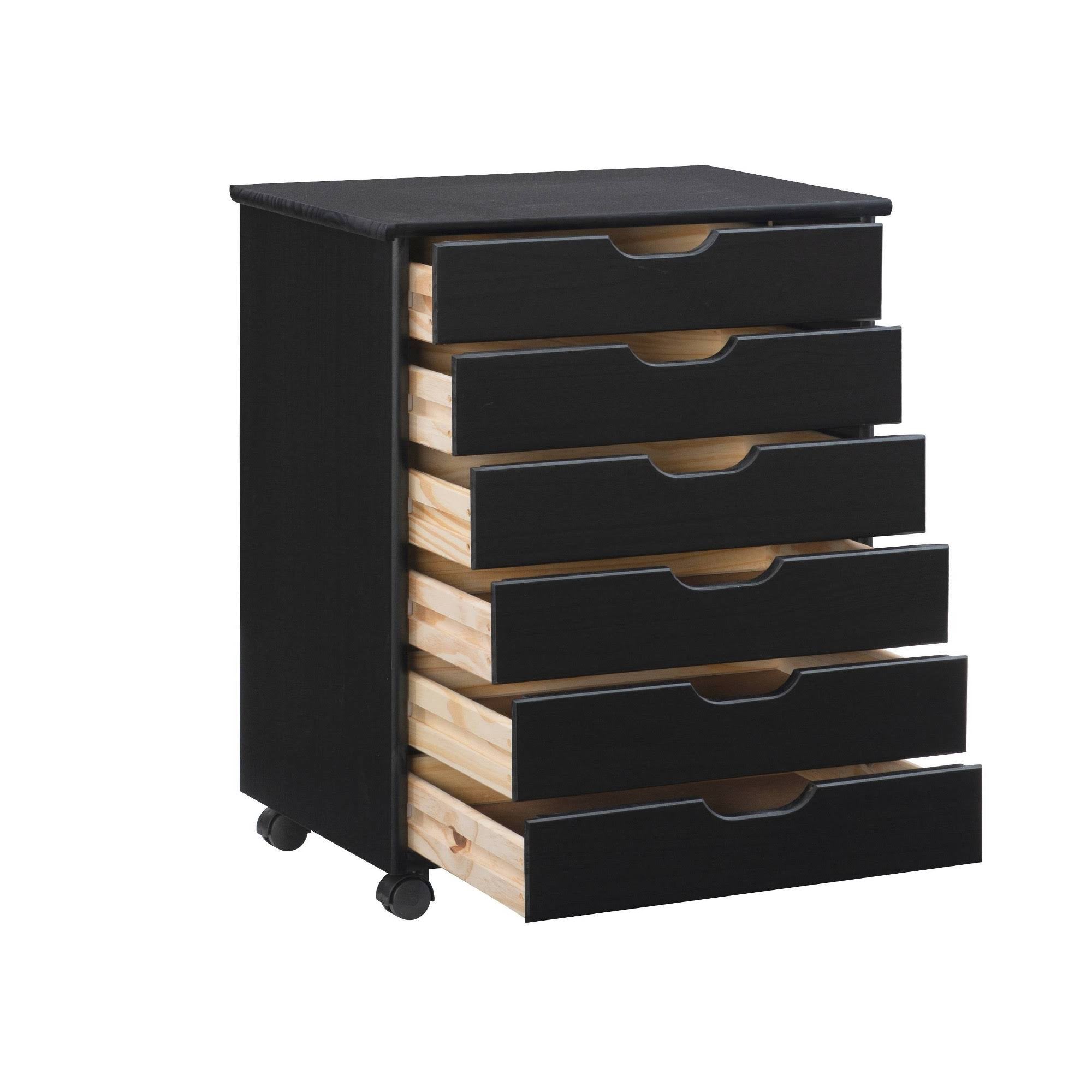 Black 6-Drawer Rolling Storage Cart H378