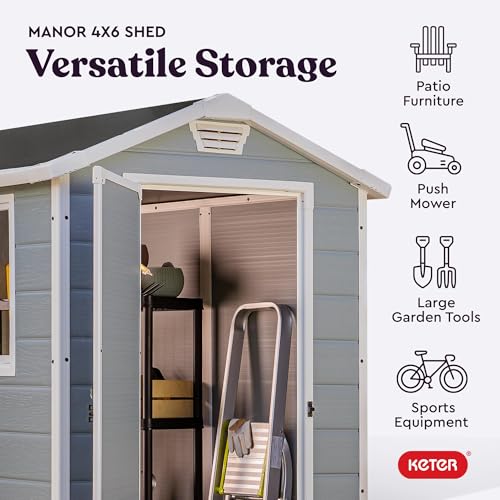 Grey & White 4x6 Resin Outdoor Storage Shed Z327