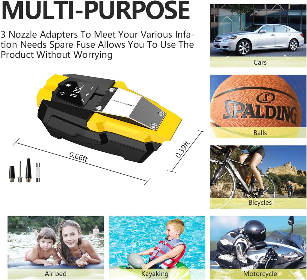 Portable 150 PSI 12V Electric Air Compressor Tire Inflator with Digital Pressure Gauge G878162