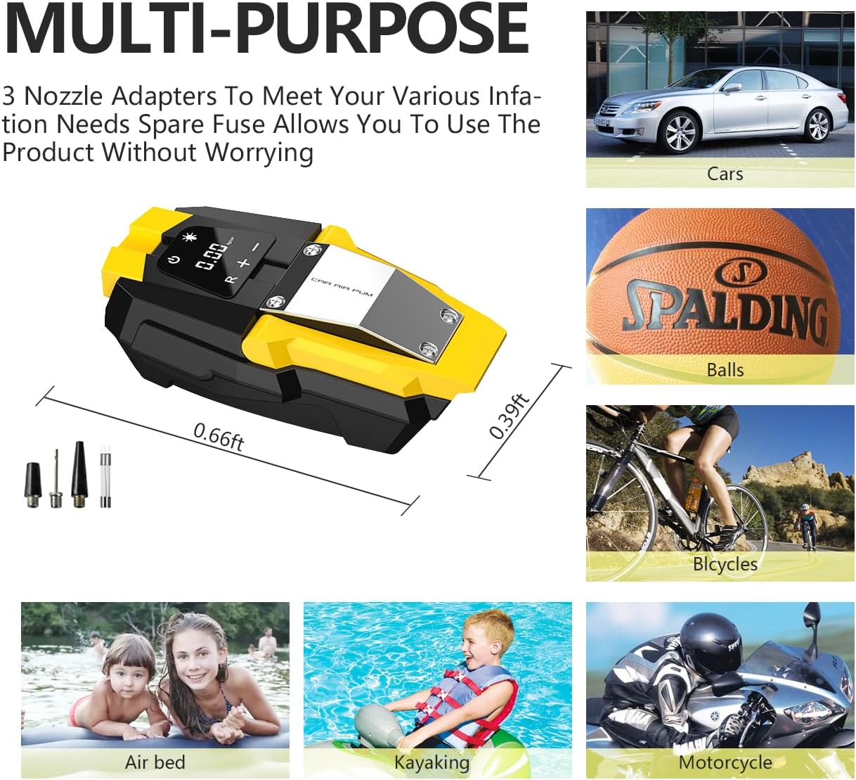Portable 150 PSI 12V Electric Air Compressor Tire Inflator with Digital Pressure Gauge G878162