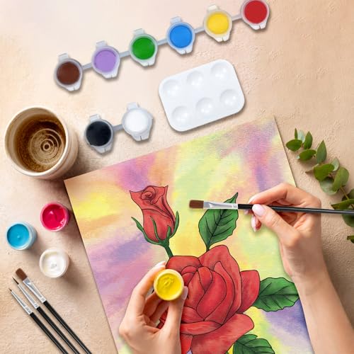 8 Acrylic Colors Painting Kit with Pre Drawn Canvas (8x10) D76573