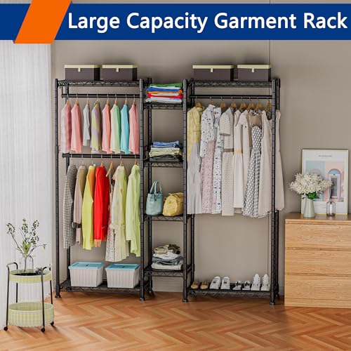 Silver Metal Heavy Duty Wire Garment Rack S34029