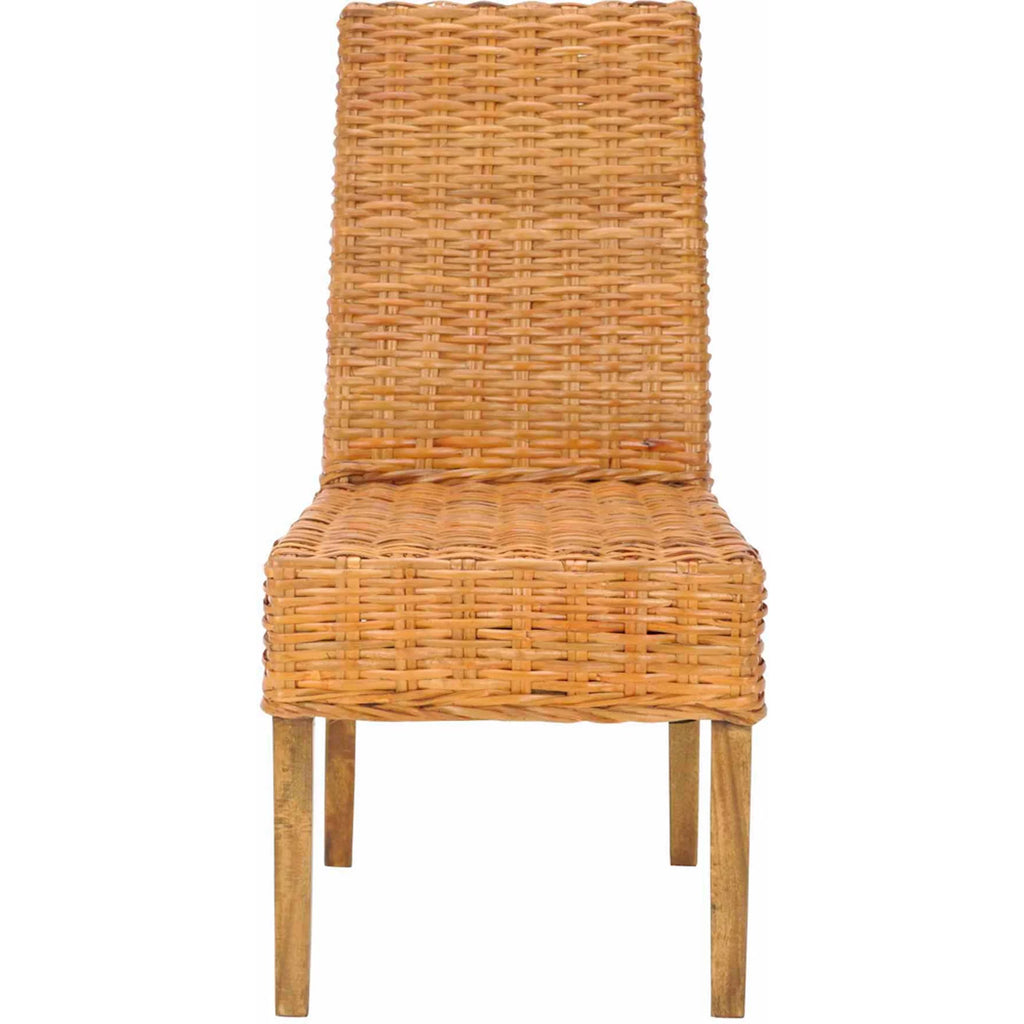 Honey Oak Rattan Side Chair, Set of 2 D58806