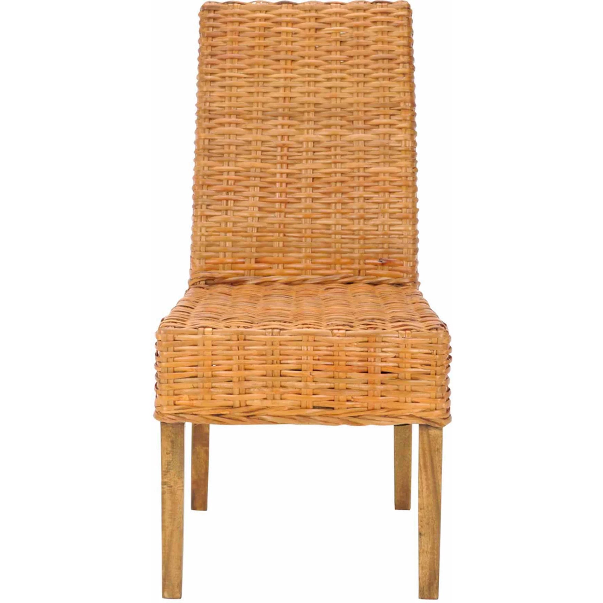Honey Oak Rattan Side Chair, Set of 2 D58806