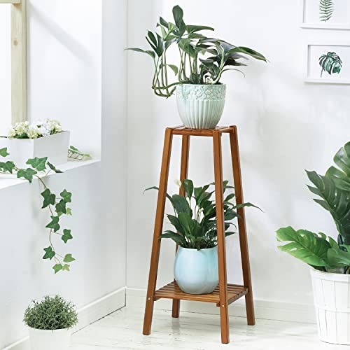 Brown Bamboo 4 Shelves Plant Stand X863805