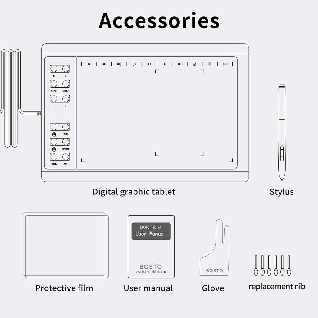 Drawing Tablet 10 X 6 Inches with Pressure Sensitive Stylus Pack of 2 B41044