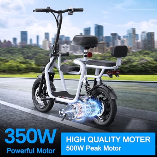 Silver Electric Scooter with 500W Motor and 14" Pneumatic Tire F3419