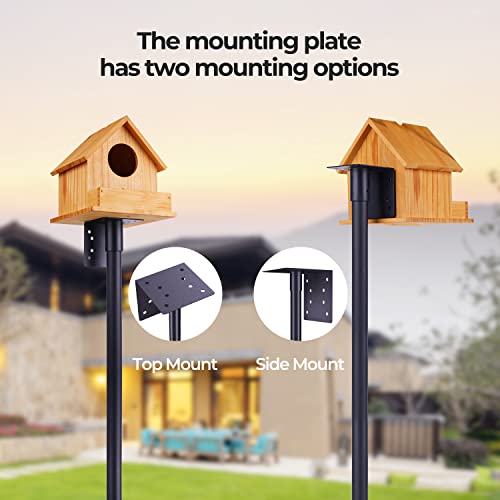 92 Inch Adjustable Heavy Duty Bird Feeder Pole with Squirrel Proof Baffle E30939