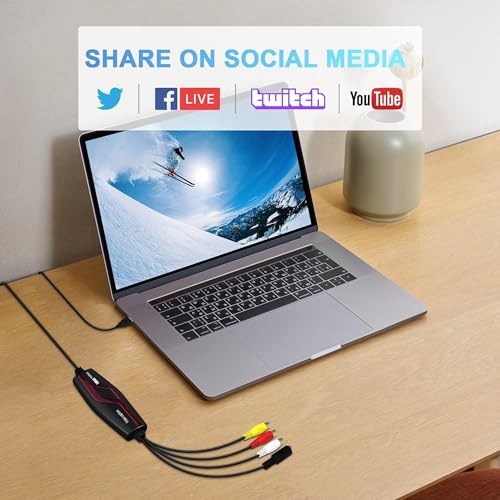 Video Capture Card, USB2.0 Video Capture Device, RCA to USB Converter T891587
