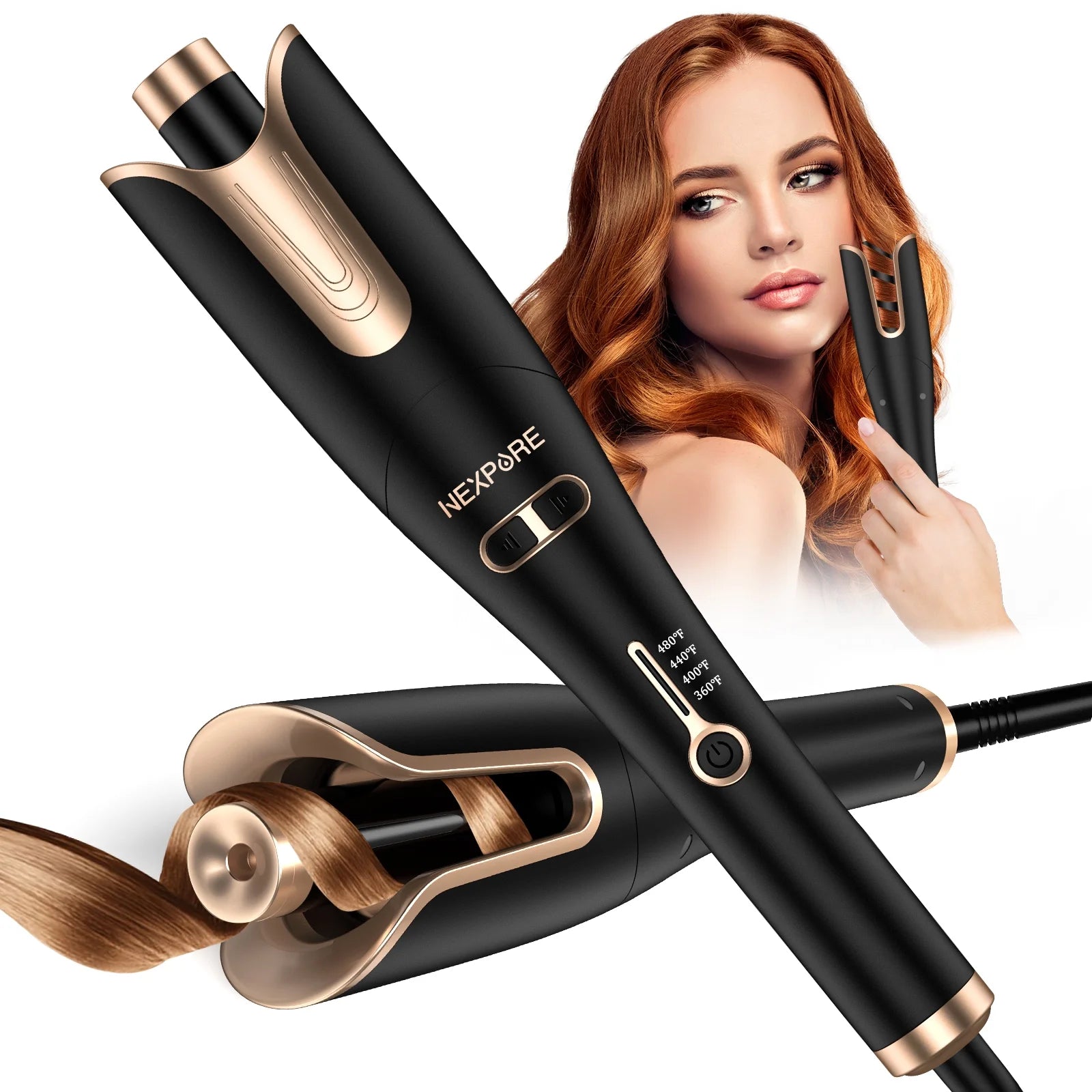 Gold 1" Rotating Barrel Curling Iron P683