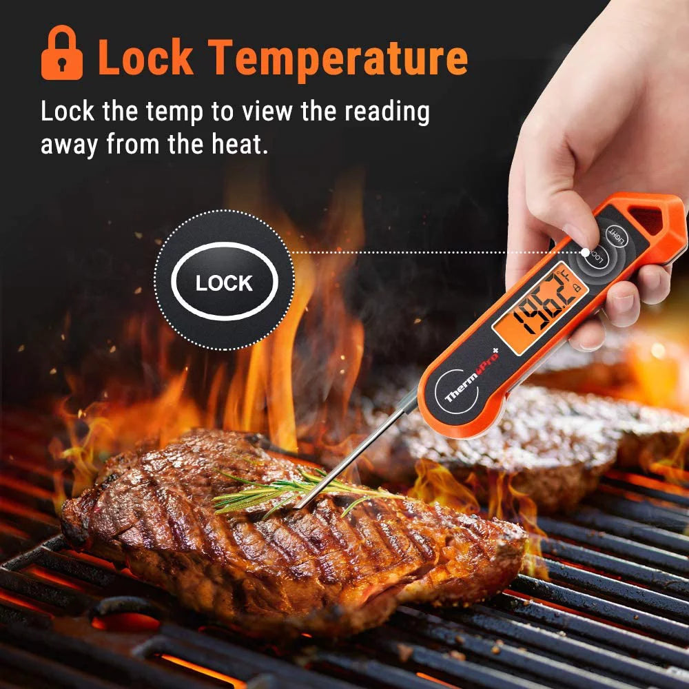 Waterproof Digital Meat Thermometer with Backlit and Motion Sensing C17416