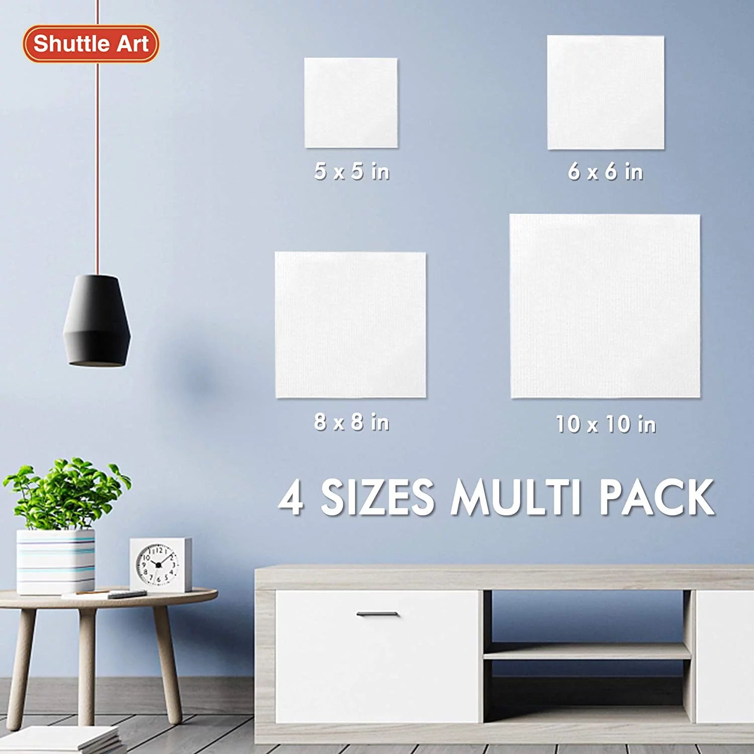 52 Multi Pack 100% Cotton Primed White Canvas Panel L765801