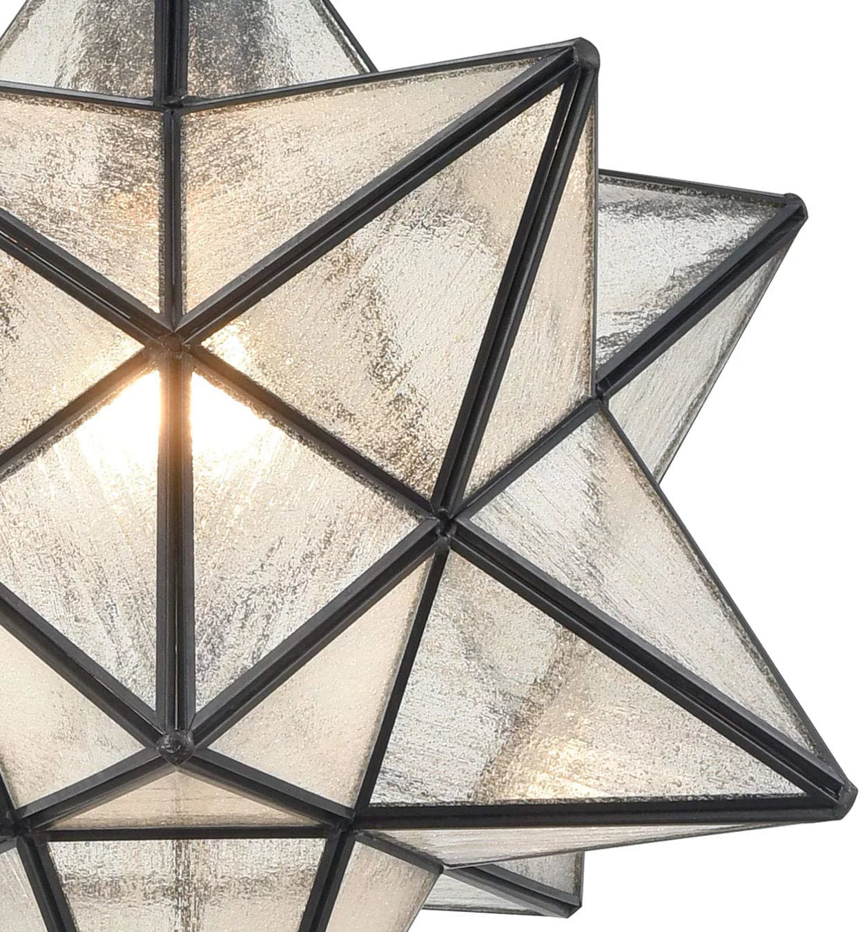 14'' Pendant Light with Seeded Glass and Hanging Chain D860113
