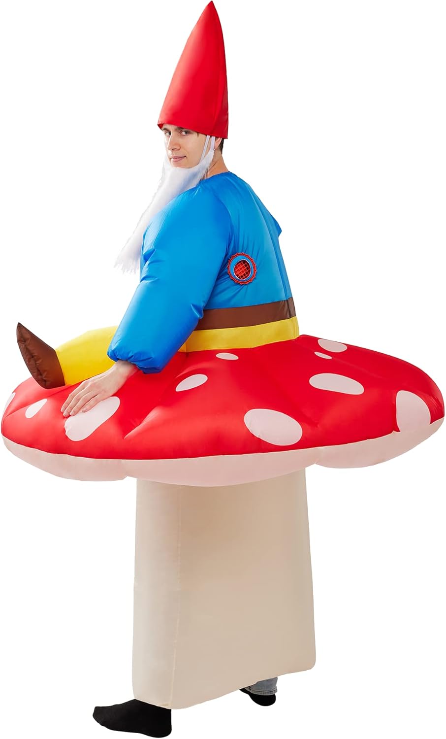 Inflatable Full Body Mushroom Costume with Hat and Beard X347144