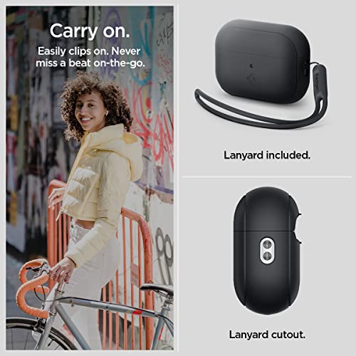 Black Silicone AirPods Pro 2 Case with Lanyard W860