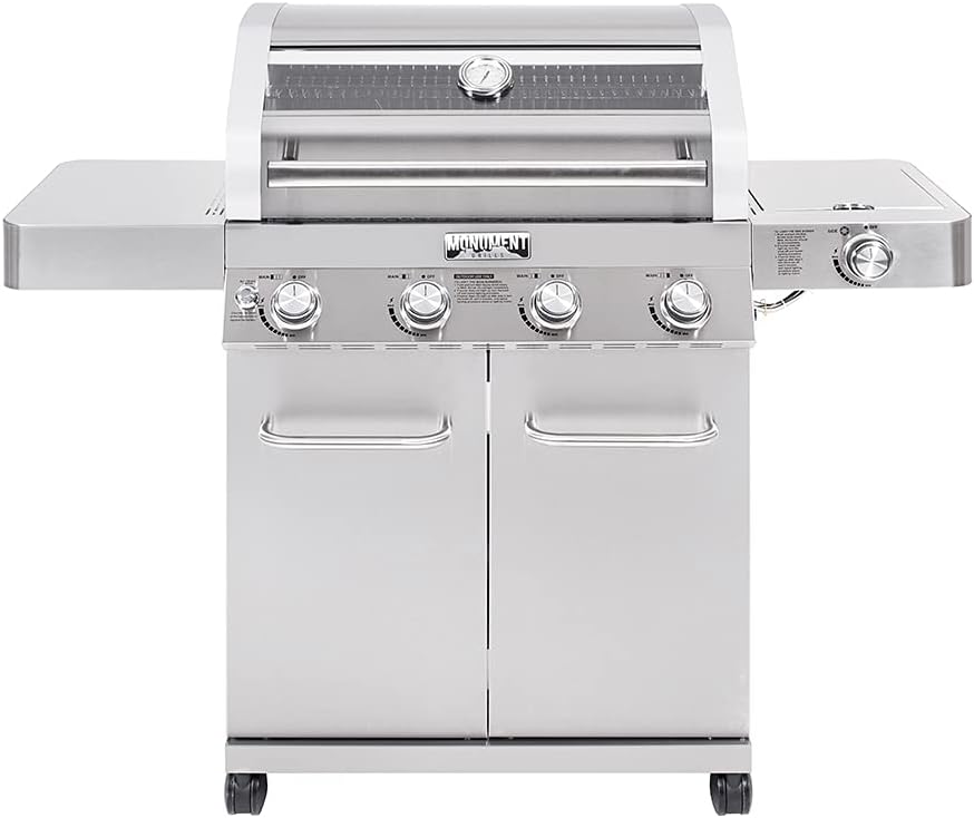 4-Burner Cabinet Style Natural Gas Grill, Stainless Steel J1053