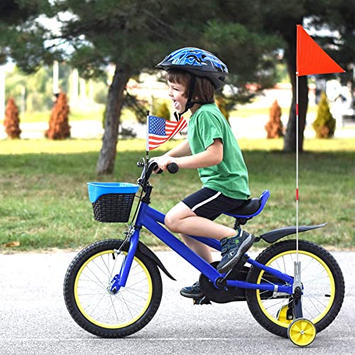6 Foot Heavy Duty Fiberglass Bike Flag Pole with Tear-Resistant Polyester Flag G1719